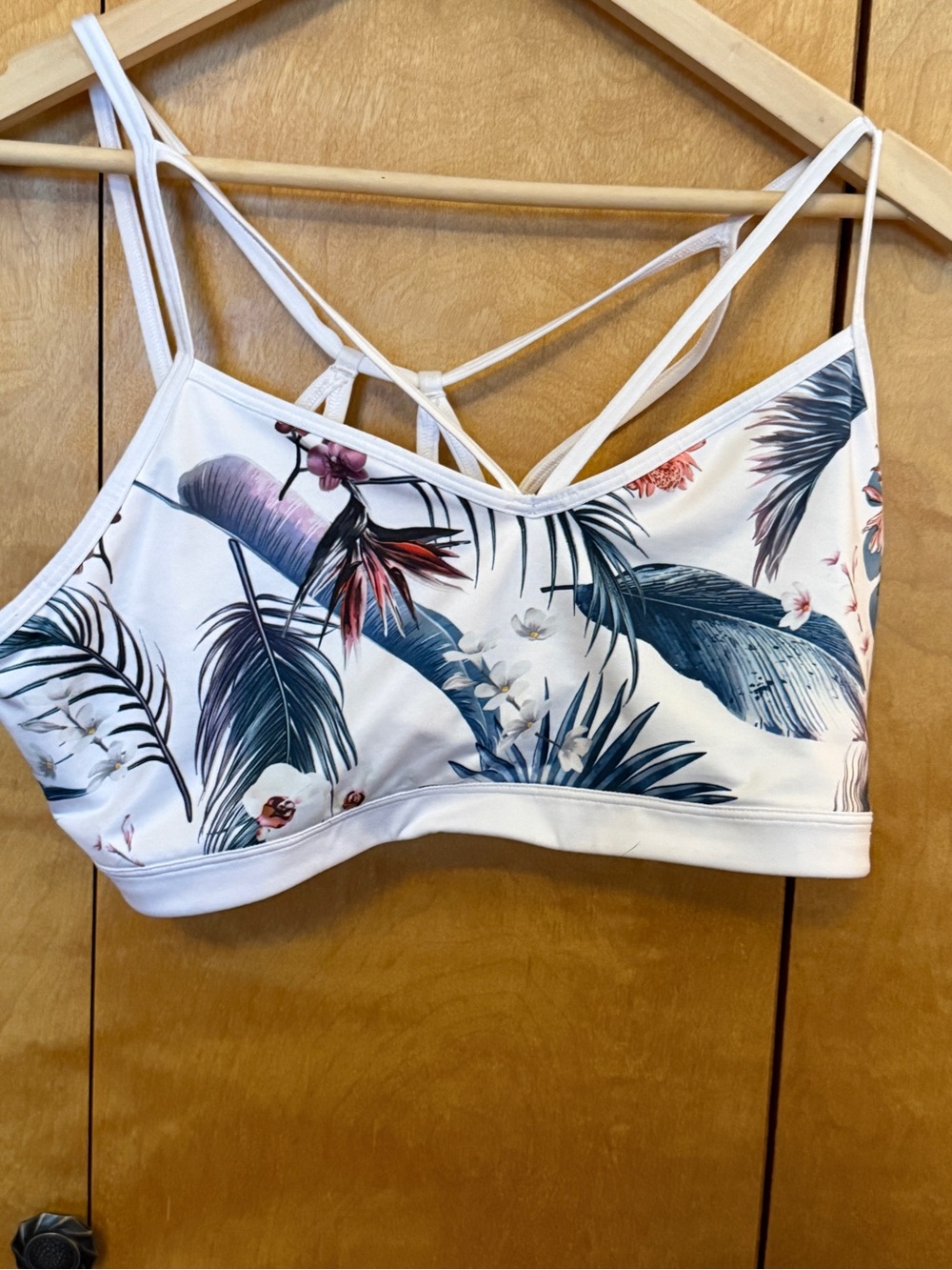 GAP Fit  Tropical-Print Strappy Bralette Women Size Large